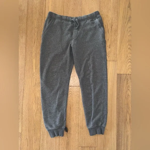 Patagonia Men’s Sweatpants Large Gray Drawstring Zip Pocket Organic Cotton - Picture 2 of 7